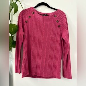 Papillon Blanc Fuchsia Knit Top